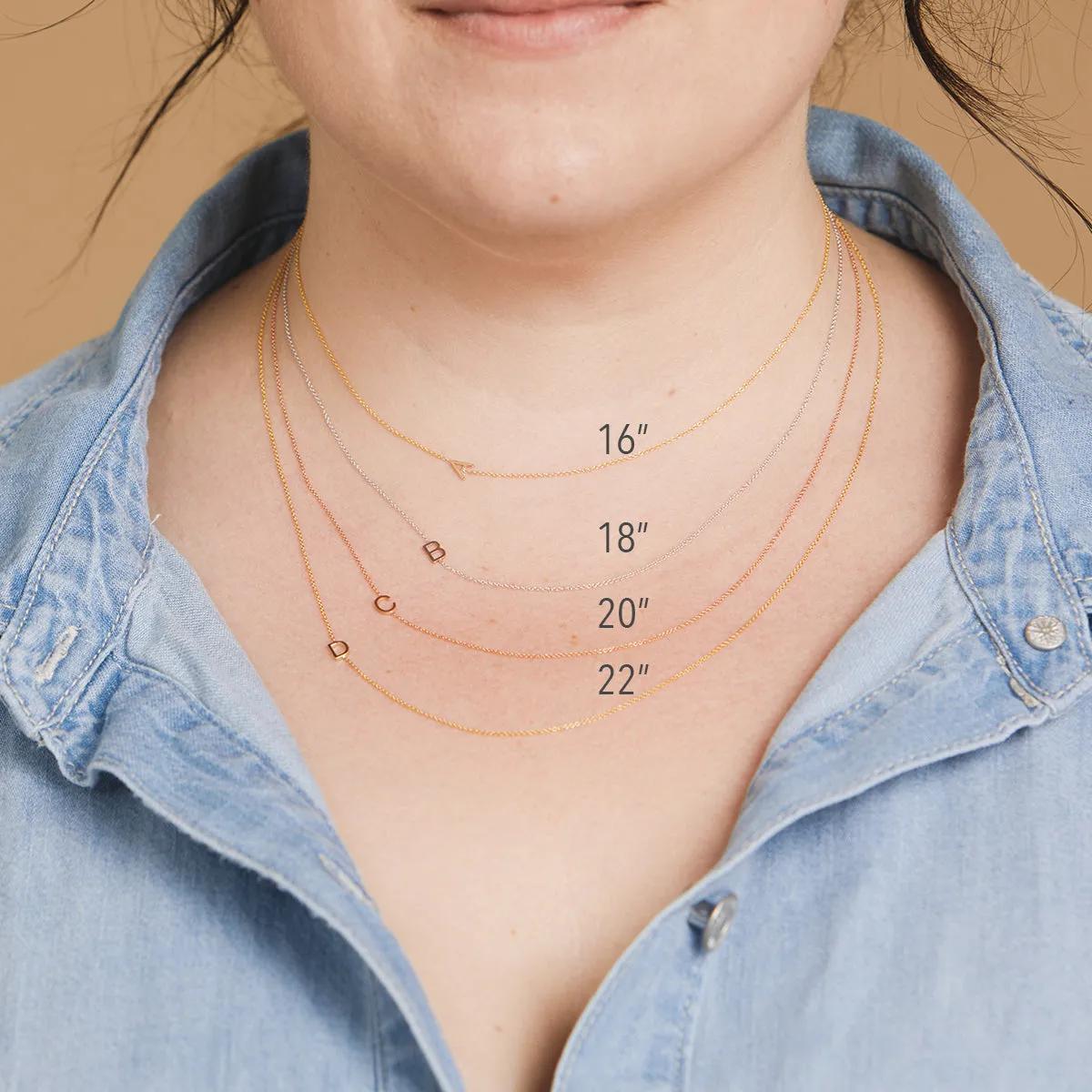 14K GOLD ASYMMETRICAL NUMBER NECKLACE - 9