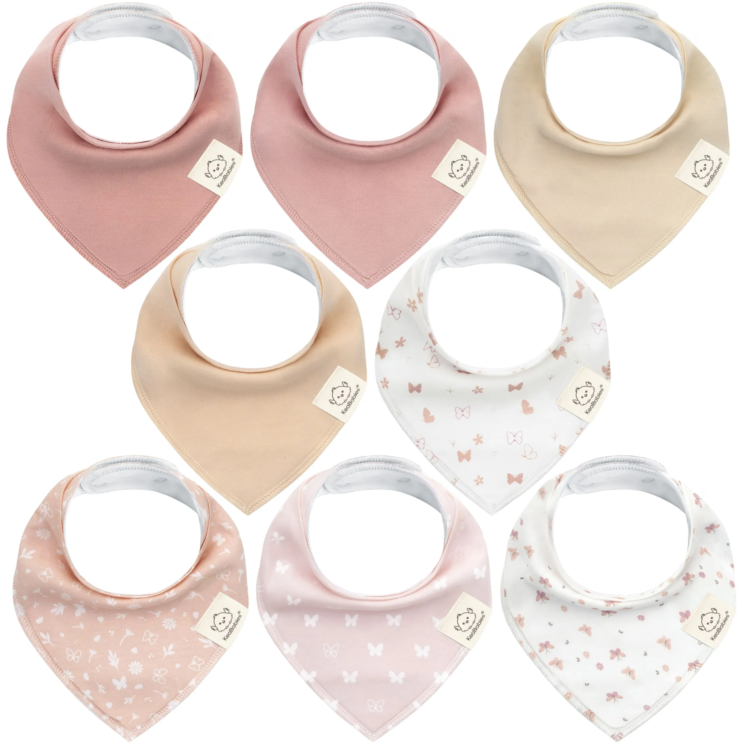 8-Pack Organic Bandana Bibs (Girl)