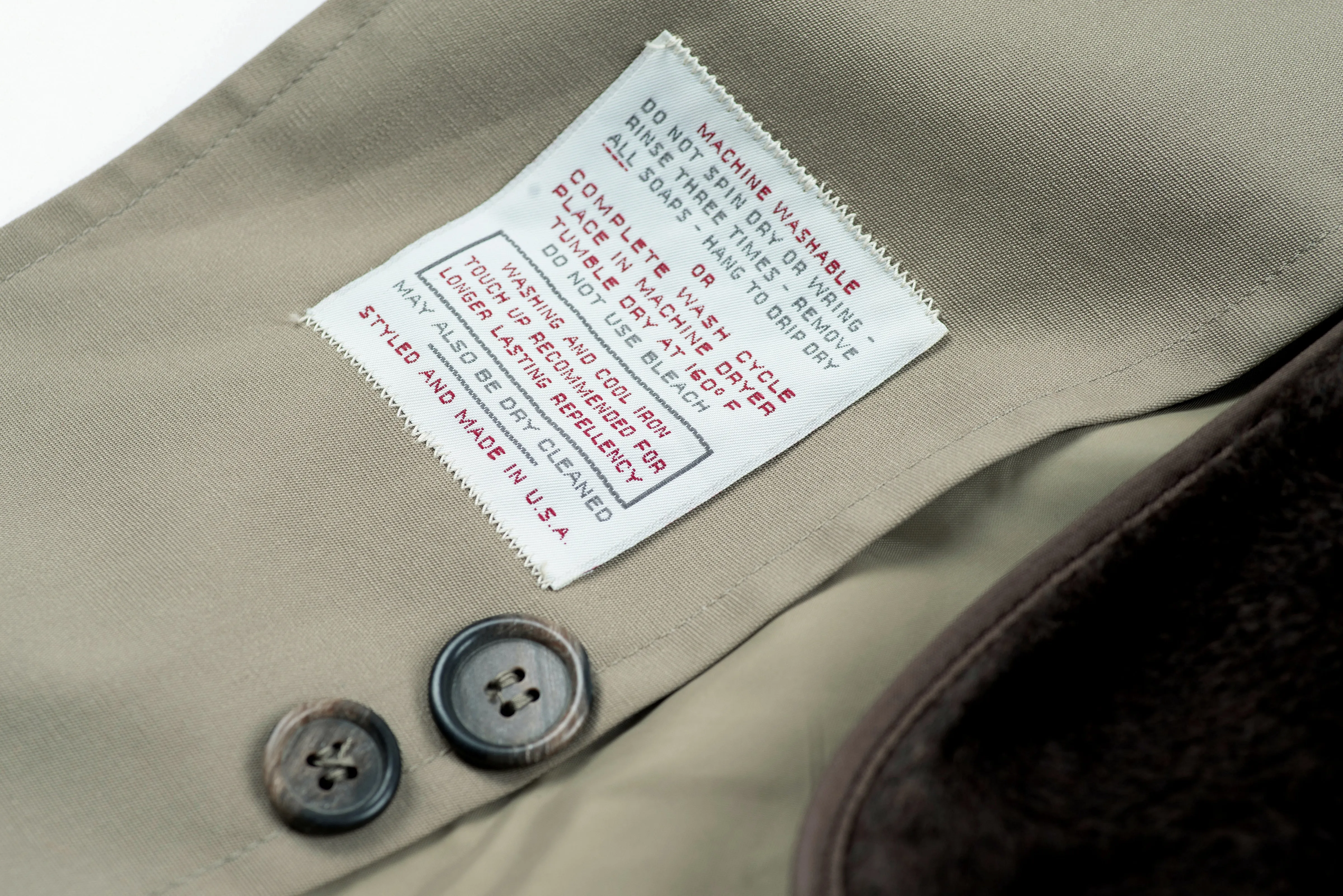 Botany 500 Khaki Brown Trench Coat with Zip-Out Liner, USA 40S