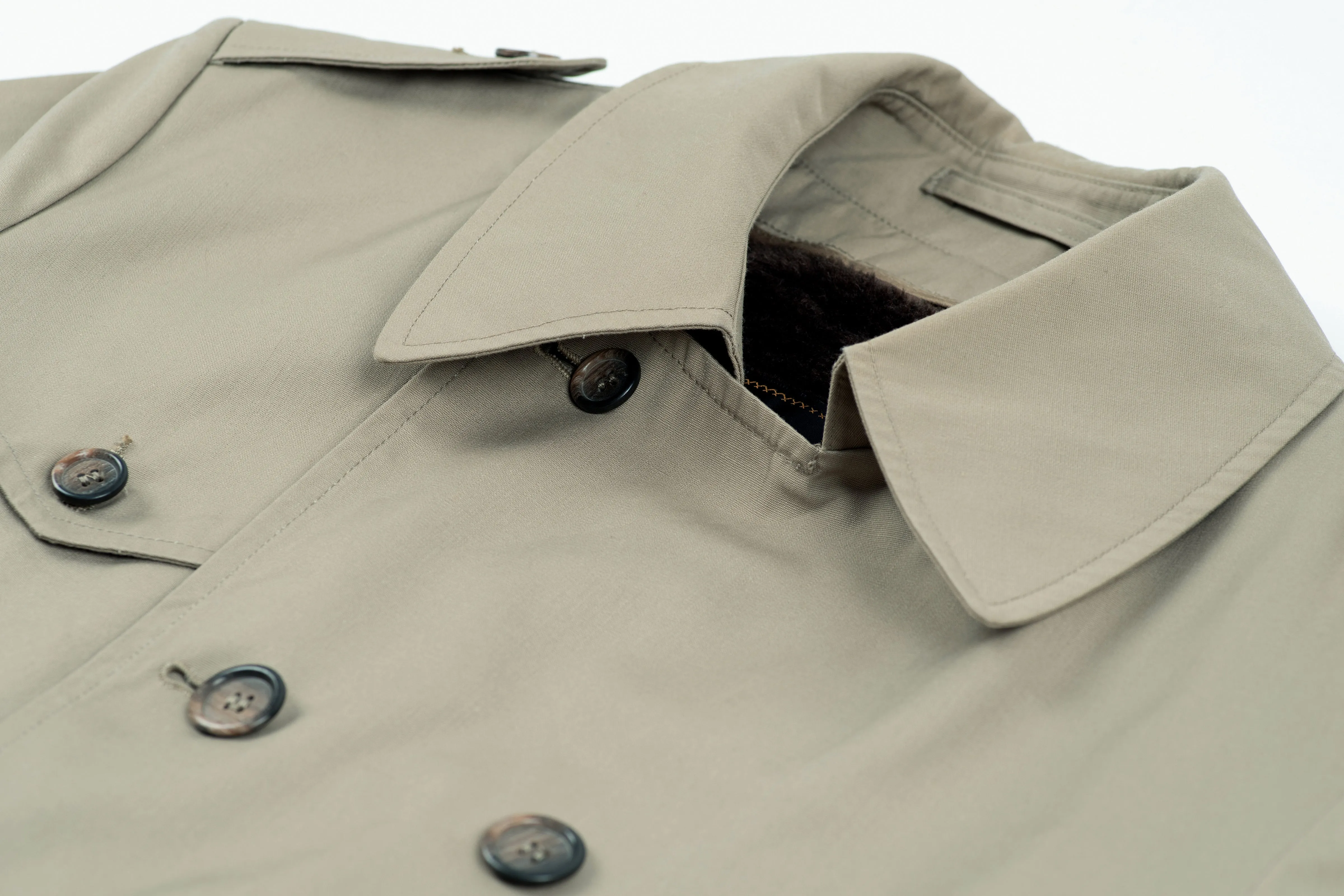 Botany 500 Khaki Brown Trench Coat with Zip-Out Liner, USA 40S