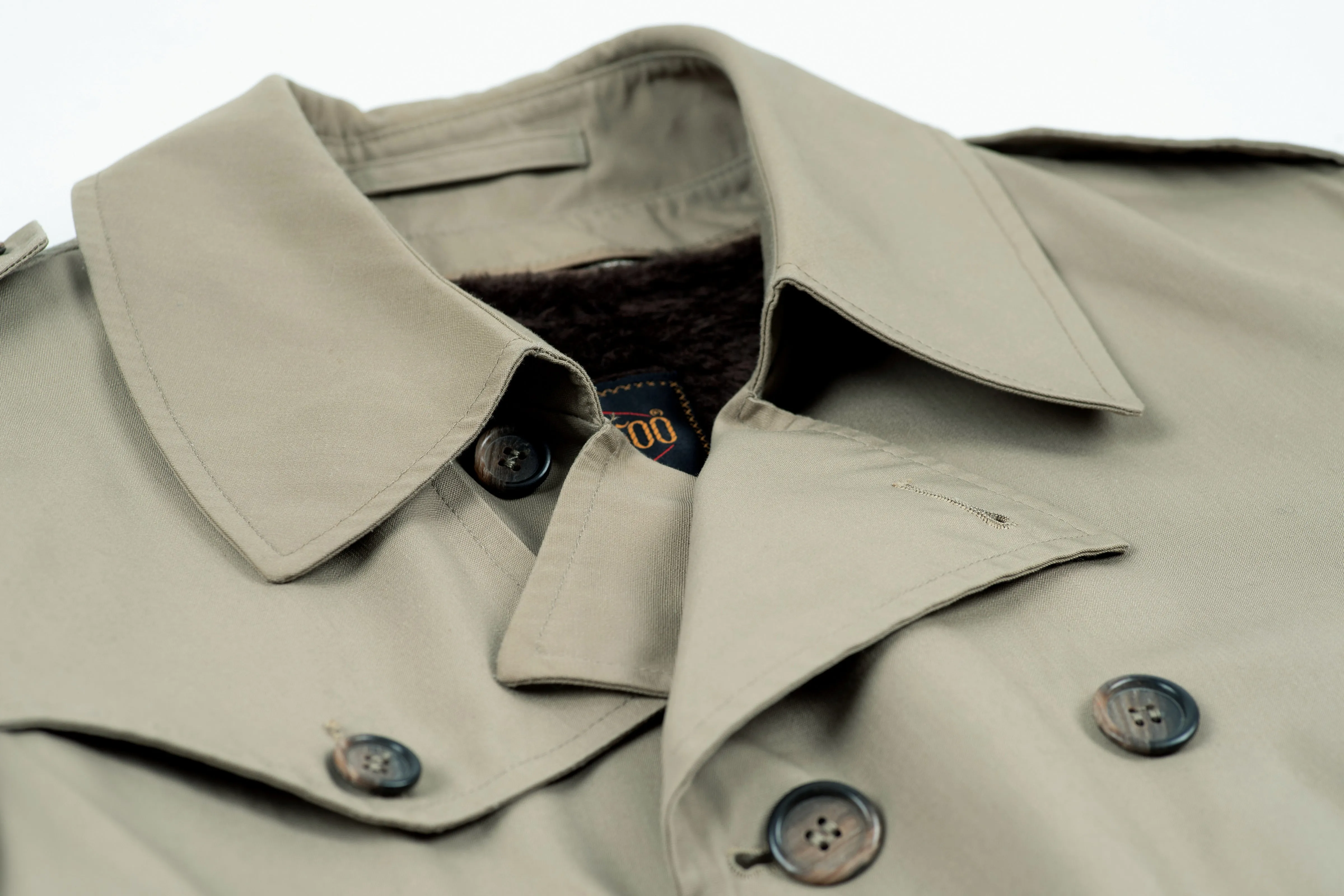 Botany 500 Khaki Brown Trench Coat with Zip-Out Liner, USA 40S