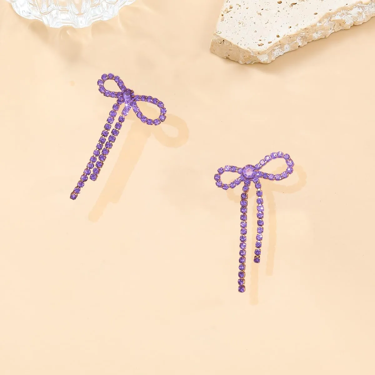 Bow Earrings for Women Black Bow Earrings Silver Bow Rhinestone Earrings Red Bow Earrings Dangle Sparkly Earrings Coquette Earrings Purple Hot Pink Bow Earrings Christmas Earrings Bow Jewelry