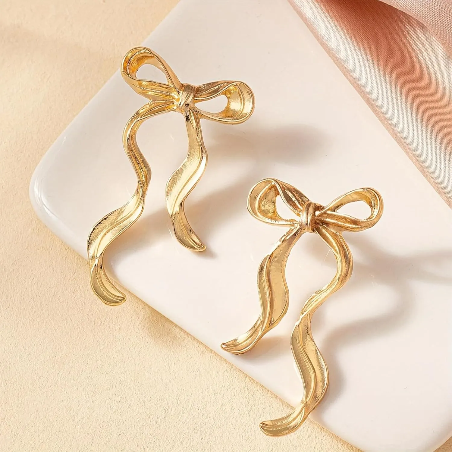 Bow Earrings for Women Trendy Stuff Cute Bow Pearl Drop Dangle Earrings Bowknot Stud Wedding Party Daily Jewelry Accessory Gifts