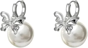 Butterfly earrings, imitation pearl earrings, elegant earrings, temperament earrings, female earrings, fashion earrings,M1935