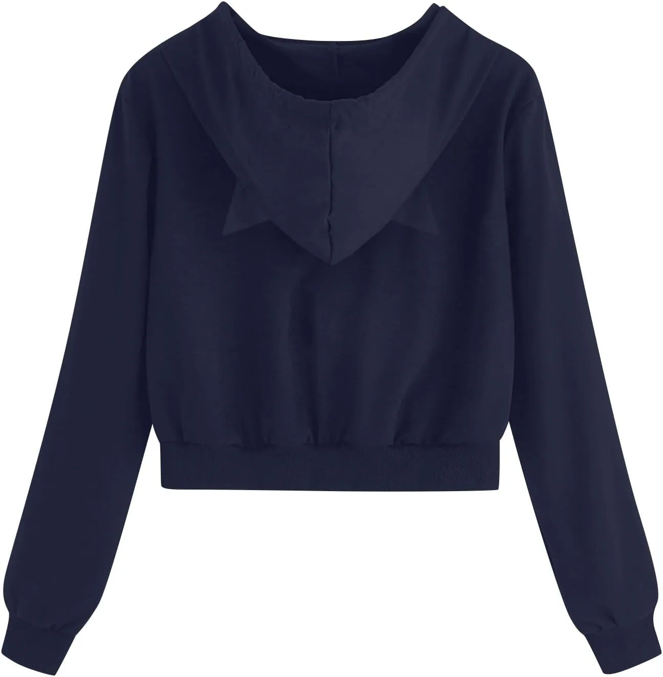 Cute Cat Ear Zip Up Hoodies for Women Teen Girls Y2K Long Sleeve Drawstring Hooded Sweatshirt Jackets with Pockets