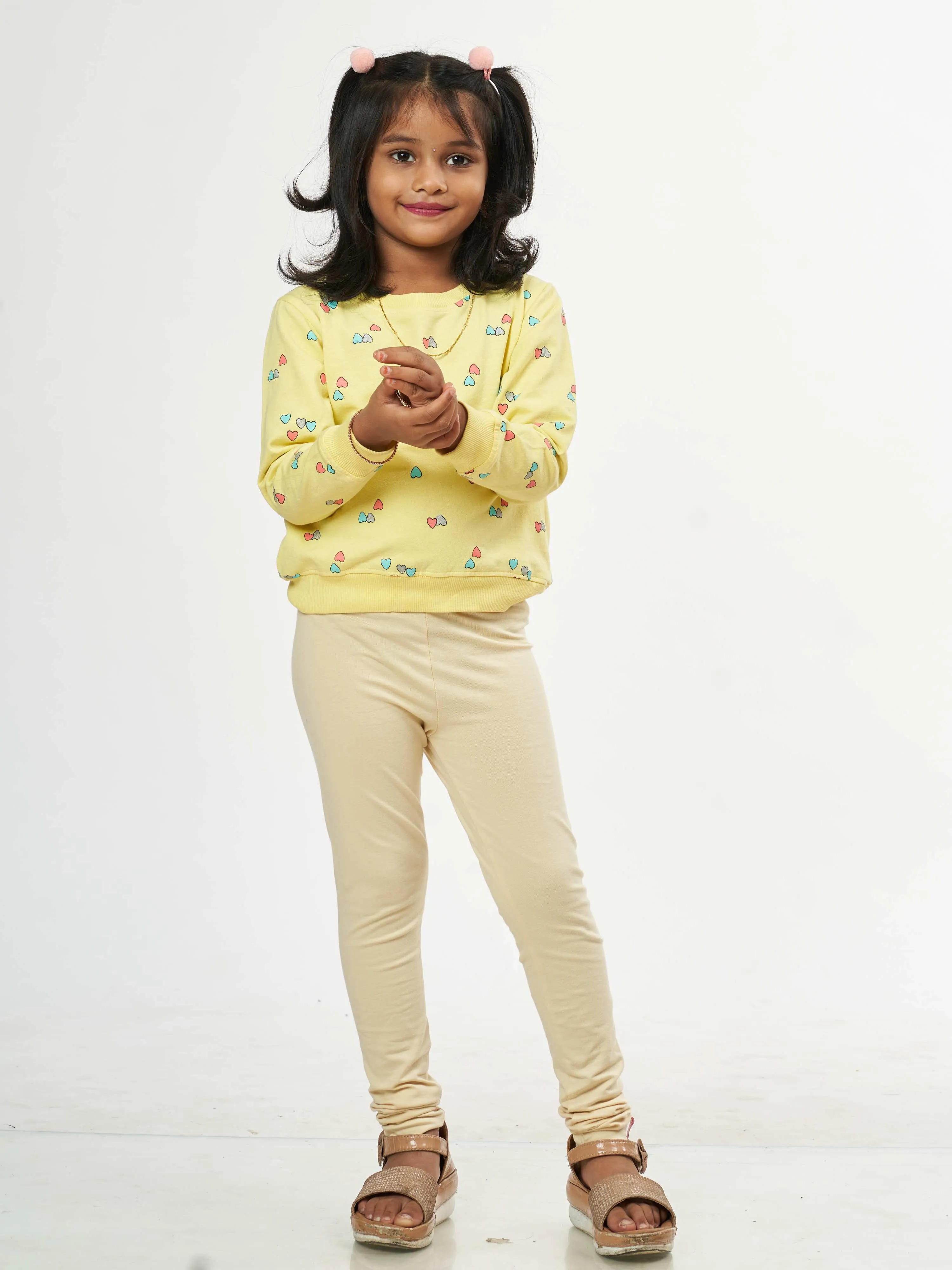 Daily Routine Girls Leggings - Cream | Full Length