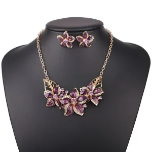 Flower Necklace With Earring