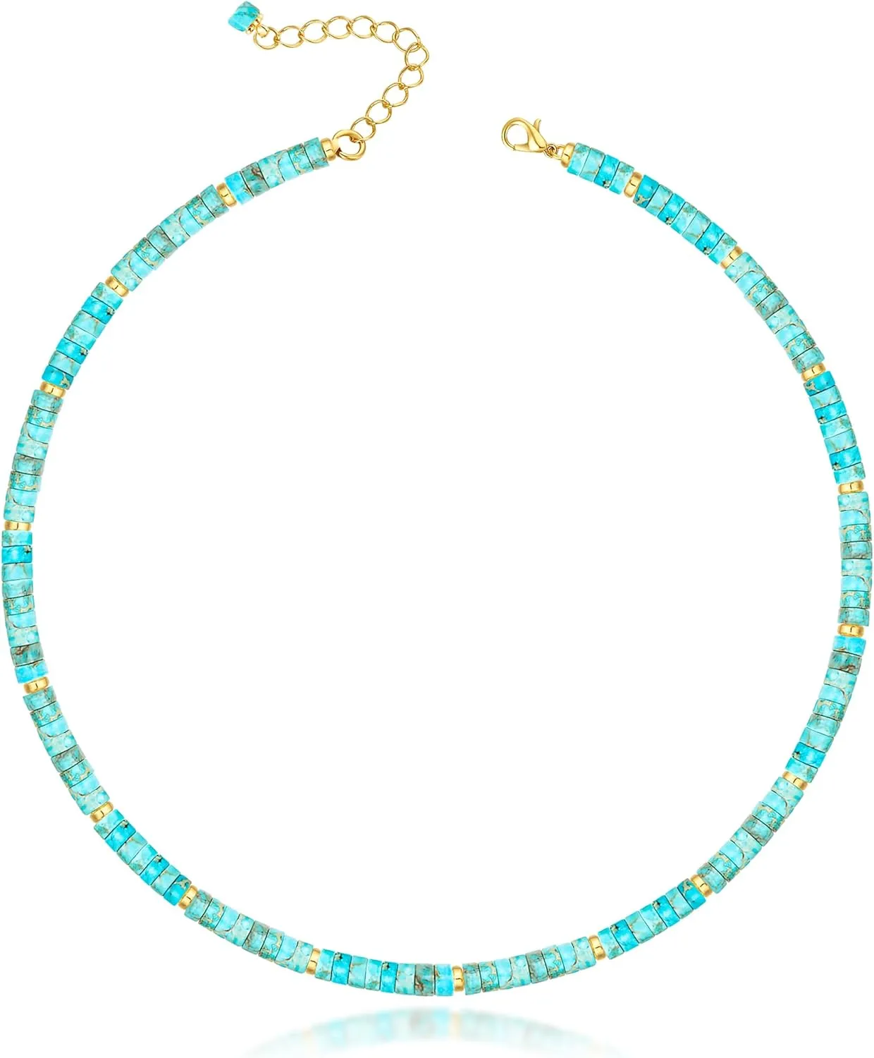 Heishi Style Gemstones/Natural Pearls Beaded Choker Necklace for Women, Handmade Jewelry Gifts for Her