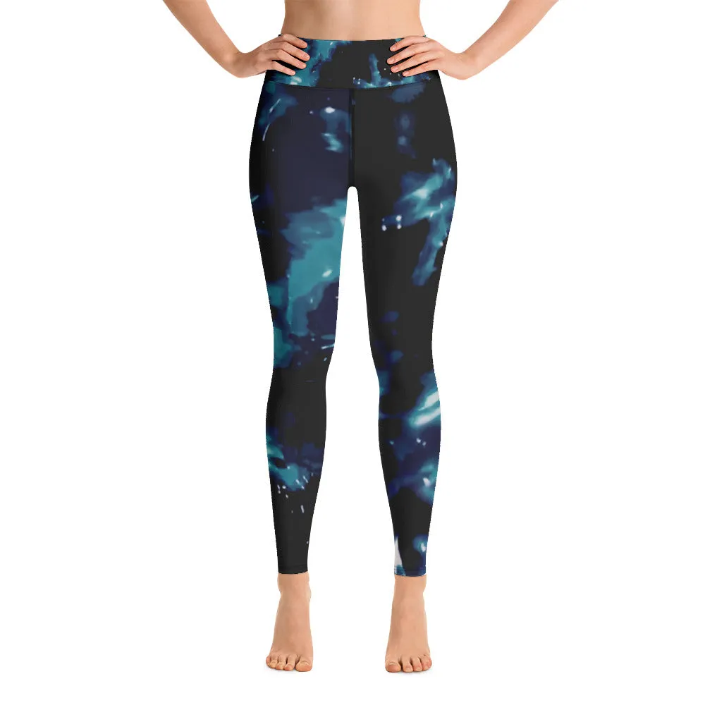 High waist Yoga Leggings-Tie-dye Teal