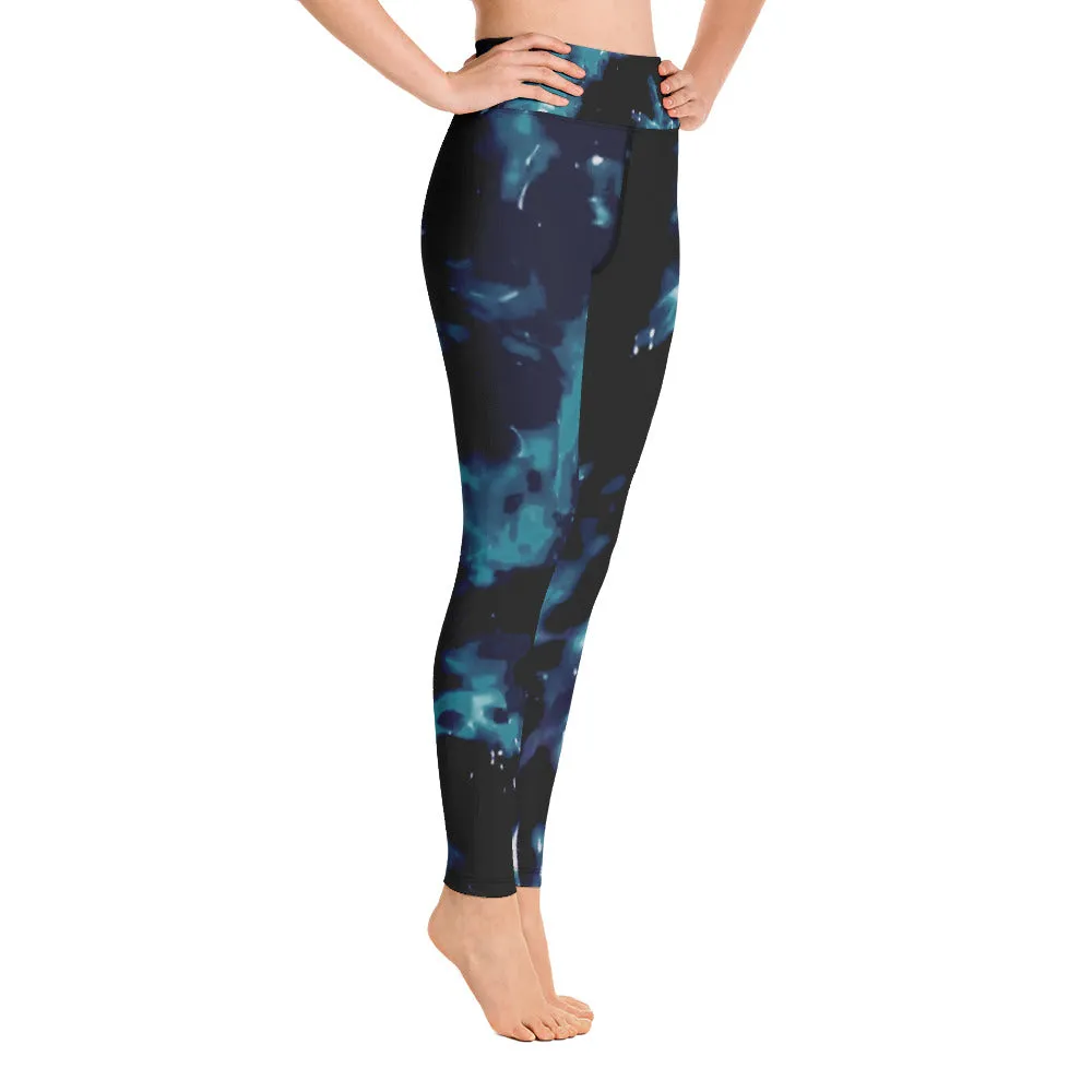 High waist Yoga Leggings-Tie-dye Teal
