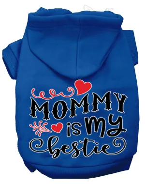Mommy Is My Bestie Screen Print Dog Hoodie Blue Xxxl