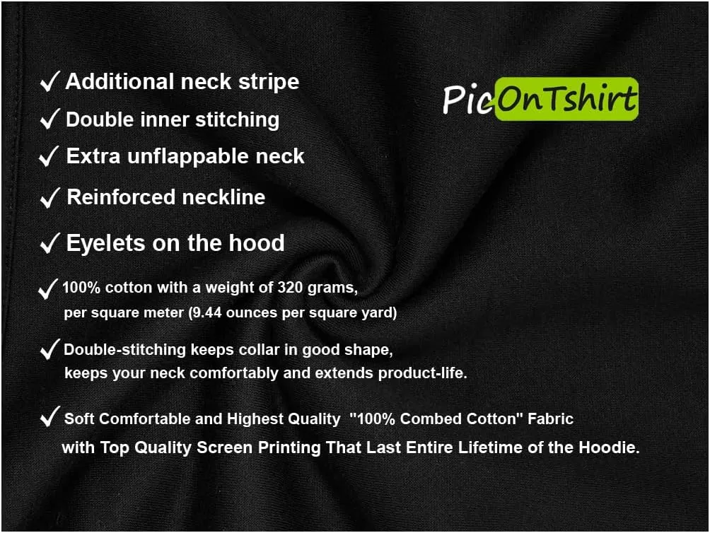 picontshirt 100% Cotton Heavyweight King Hoodies for Men King and Queen Matching Hoodies for Couples