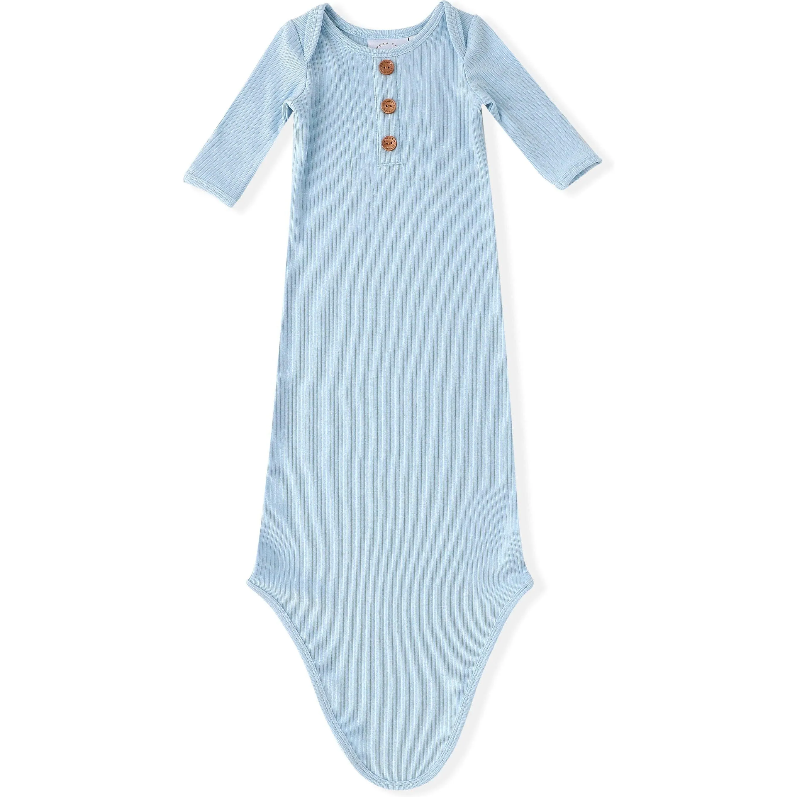 Swoon Baby Clothing Blue Ribbed Knotted Gown