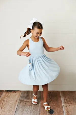 Swoon Baby Clothing Blue Ribbed Pocket Dress