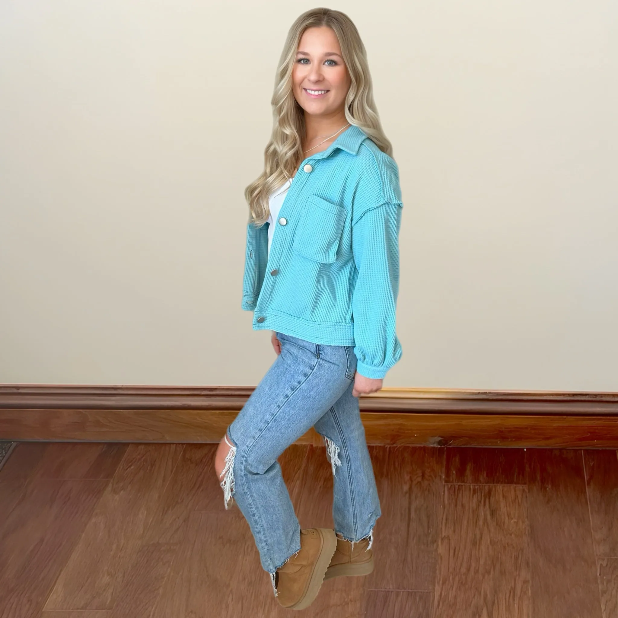 Waffle Knit Jacket