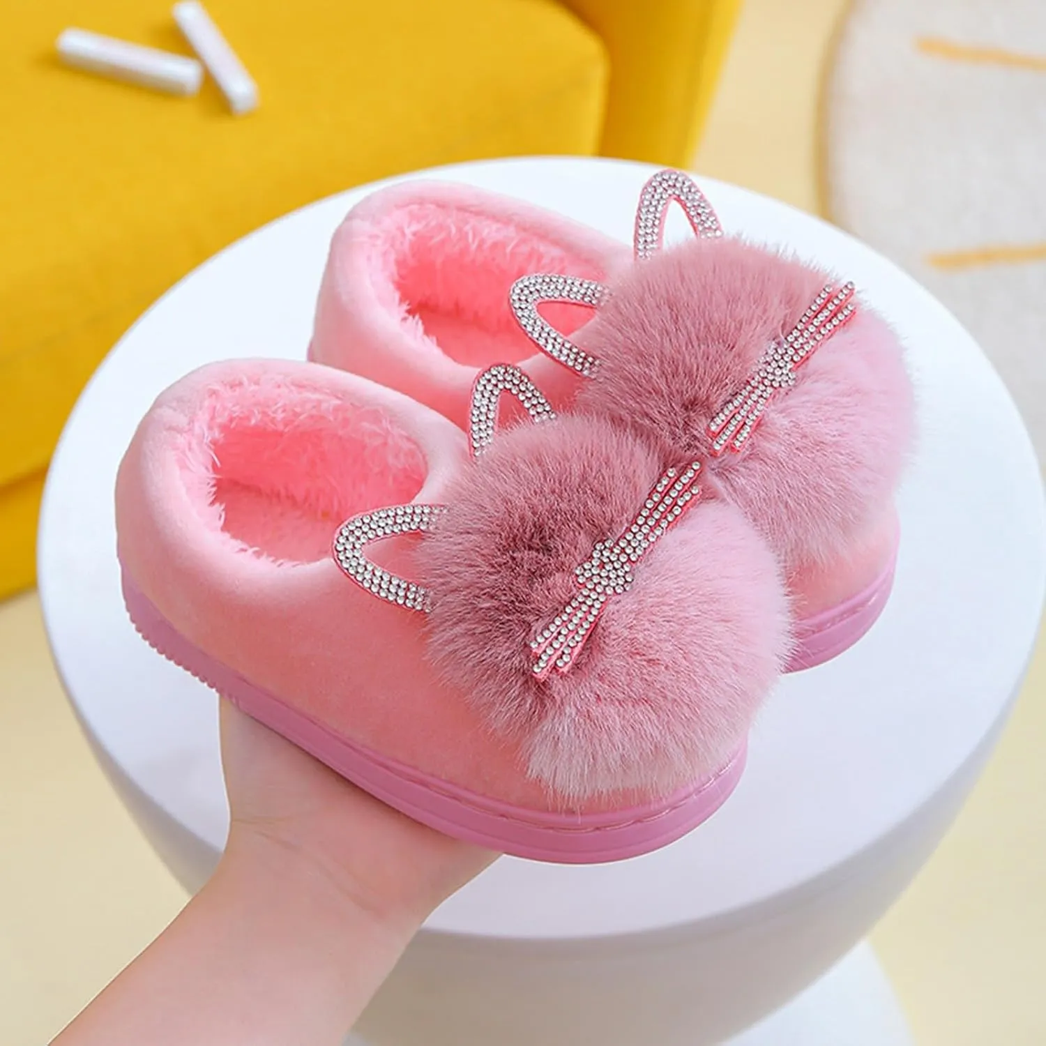 Winter Slippers for Boys Kids Children's Boys Girls Fashion Shoes Cartoon Plush Shoes Indoor Home Warm and Cute Cotton Slippers Youth Flip Flops