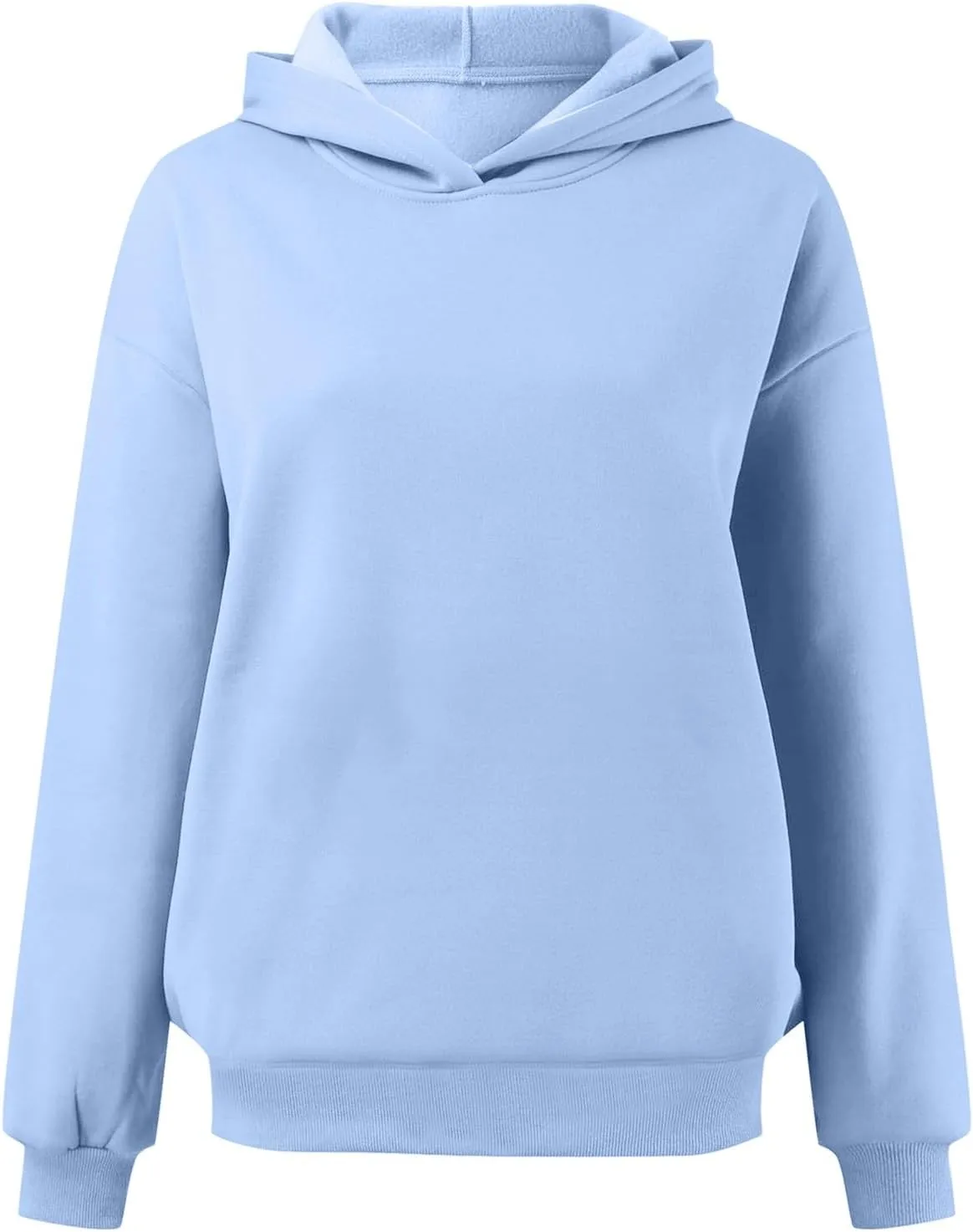 Women's Casual Hoodies Long Sleeve Oversized Sweatshirts Solid Color Fall Fashion Pullover Tops Outfit Winter Clothes